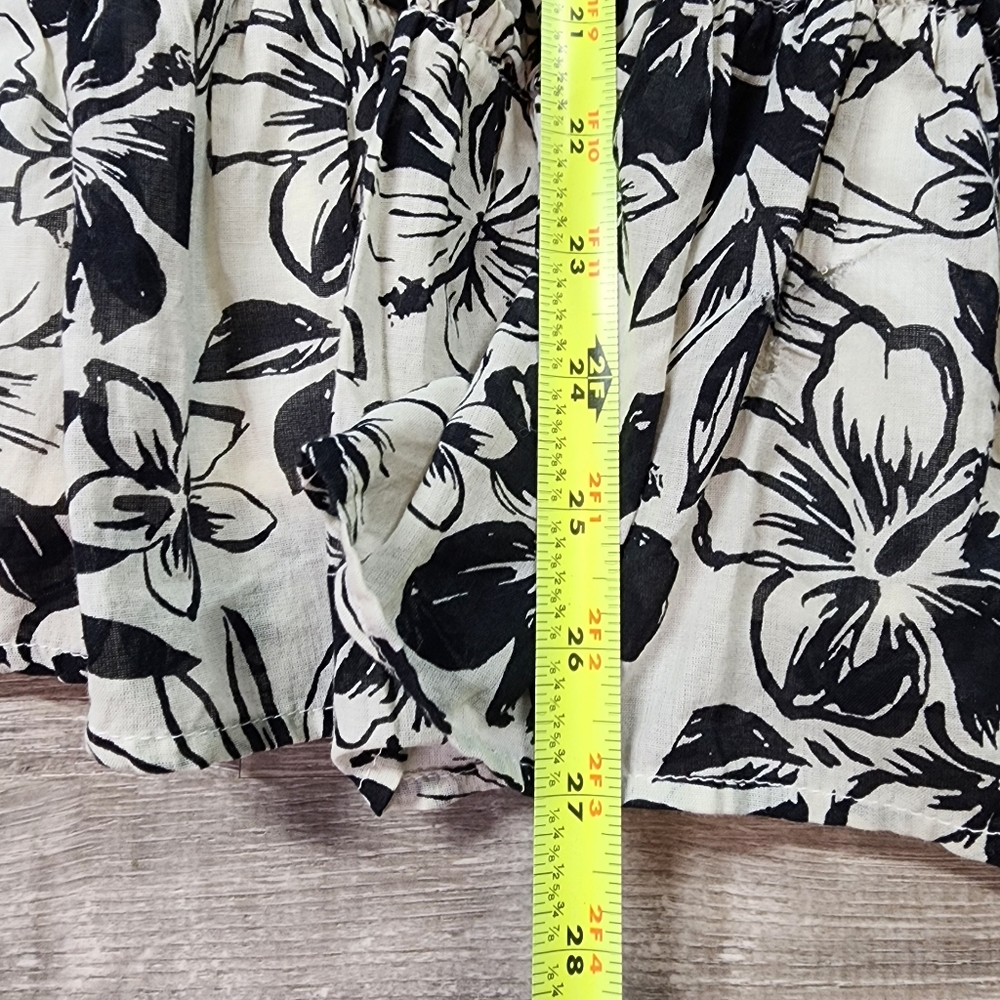 AMERICAN EAGLE Tropical Floral Hibiscus Tiered Shortsleeve Dress Medium - Picture 9 of 14